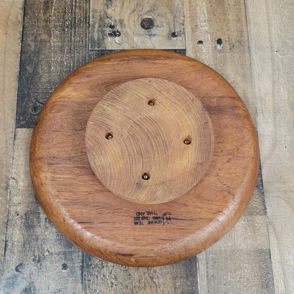 Lazy Susan Vintage Handmade‎ Hand Carved Teak Wood Divided Serving Dish Thailand - Picture 4 of 8